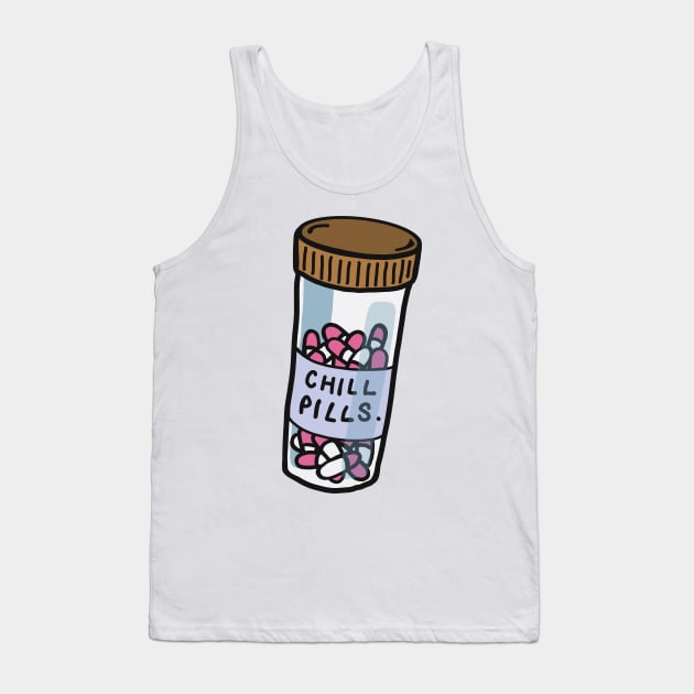 Chill Pills / Funny Illustration Design Tank Top by DankFutura